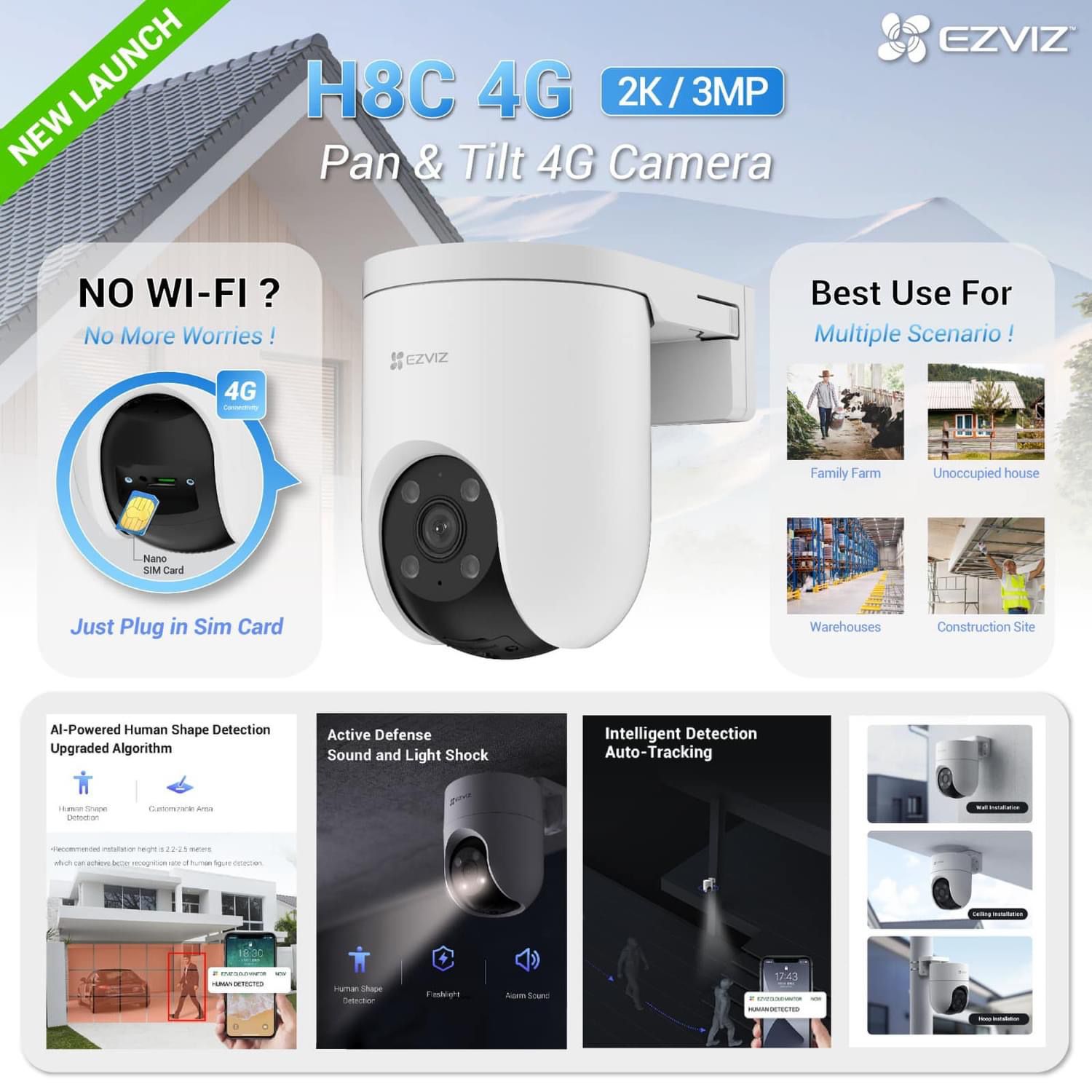 EZVIZ H8C 4G Smart Security Camera - Image 3